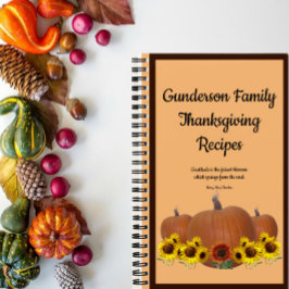 Carnet Recettes familiales | Citrouilles et tournesols | 