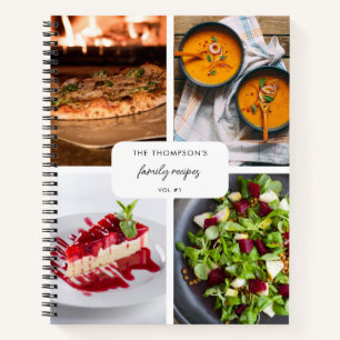 Carnet Recettes familiales modernes 4 Photo Collage Recet