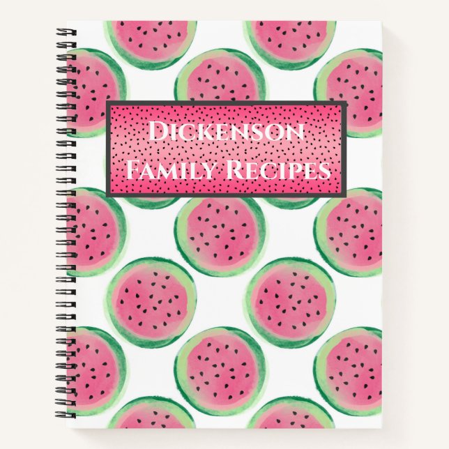 Carnet Recettes familiales personnalisées avec pastèques (Devant)