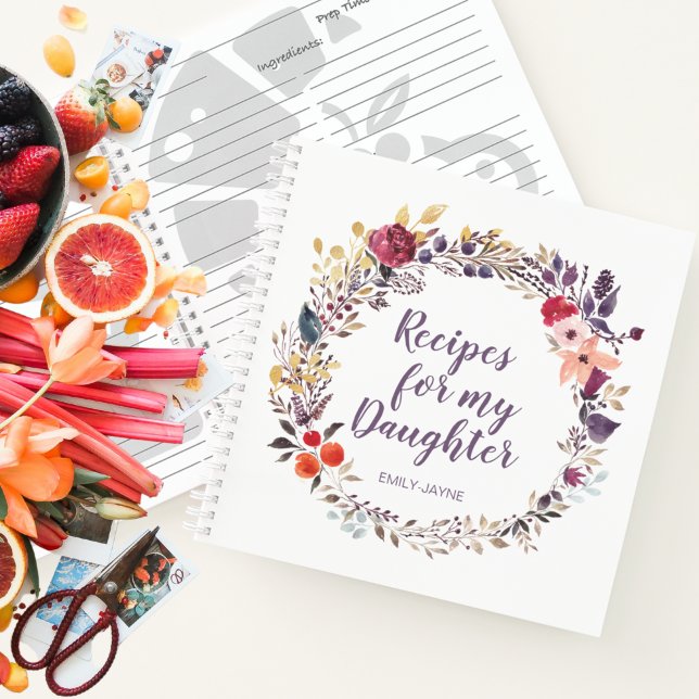 Carnet Recettes florales pour ma fille Keepsaké Note (Créateur téléchargé)