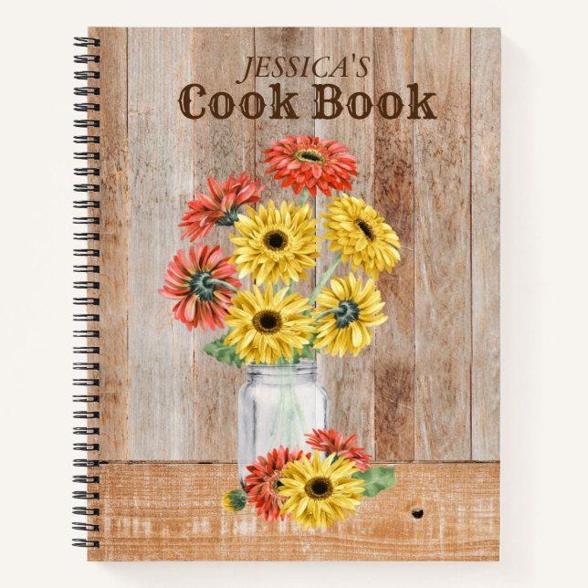 Carnet Recettes Gerber Daisy En Mason Jar (Devant)