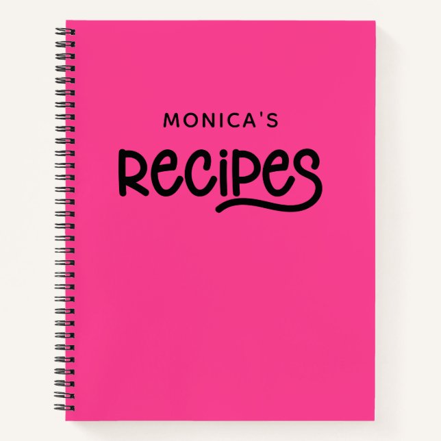 Carnet Recettes personnalisées Fuchsia (Devant)