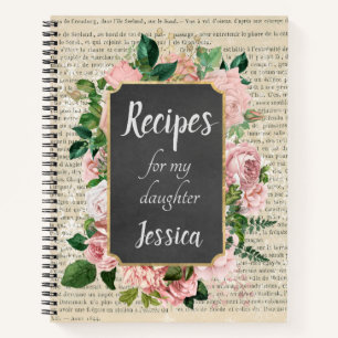 Carnet Recettes personnalisées pour ma fille sur papier 