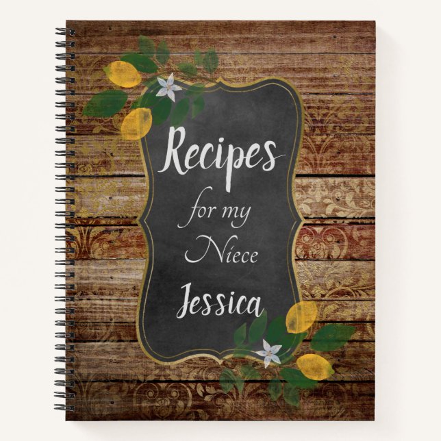 Carnet Recettes personnalisées pour ma nièce sur Brown  (Devant)