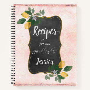Carnet Recettes personnalisées pour ma petite-fille en r