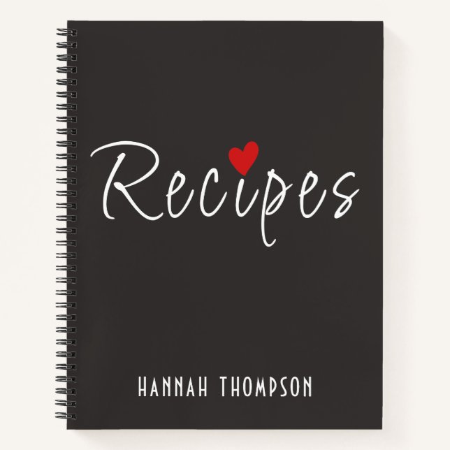 Carnet Recettes romantiques personnalisées Écrivez vos pr (Devant)