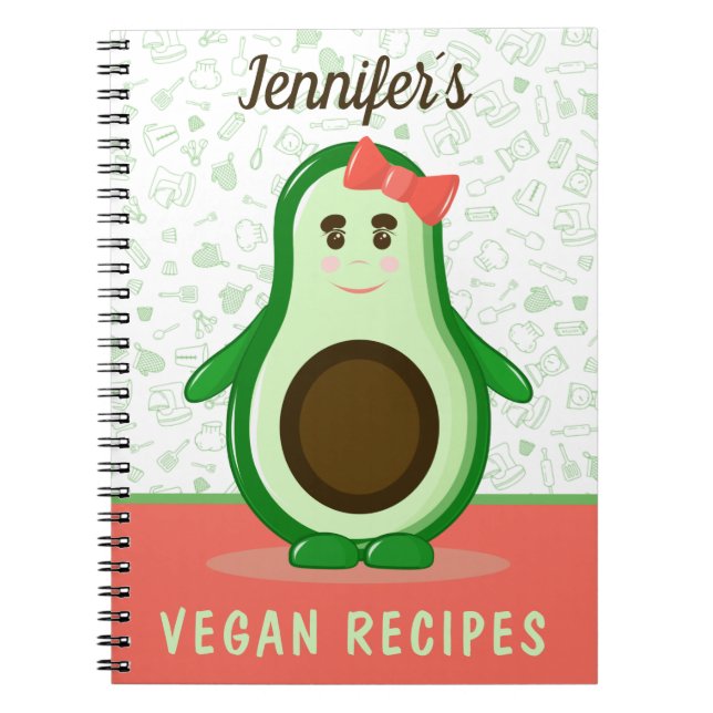 Carnet Recettes végétaliennes personnalisées (Devant)