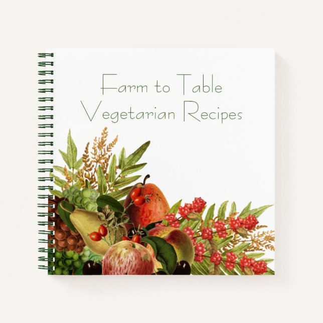 Carnet Récolte de fruits végétarien de recette Organisate (Devant)