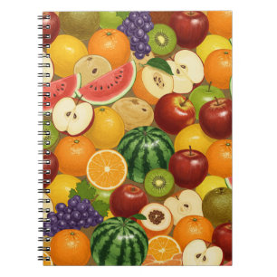 Carnet Récolte fraîche Motif de fruits