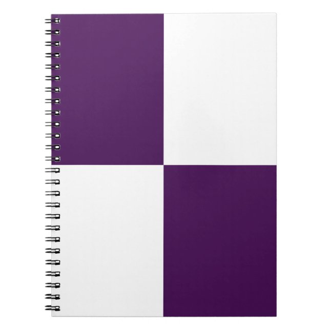 Carnet Rectangles royales violettes et blanches (Devant)
