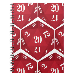 Carnet Red-20-Sided-Dice-Pattern