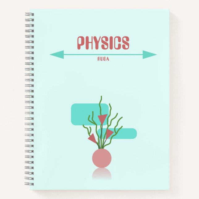 Carnet Red and cyan geometric floral Notebook (Devant)