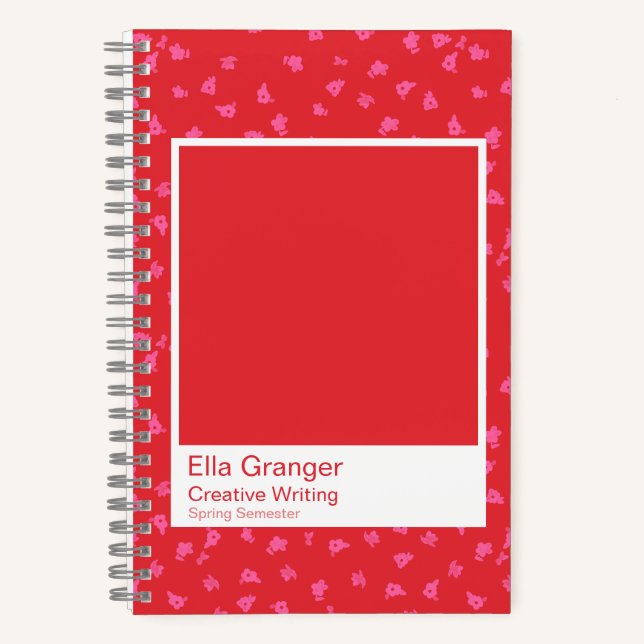 Carnet Red and Pink Floral Notebook (Recto)