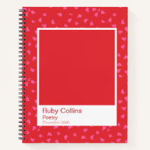 Red and Pink Floral Notebook