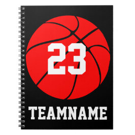 Carnet Red Basketball Custom Team & Jersey Number School