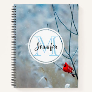 Carnet Red Cardinal dans Winter Nature Photo de Christmas