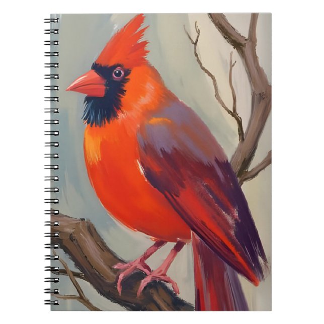 Carnet Red Cardinal Watercolor Painting (Devant)