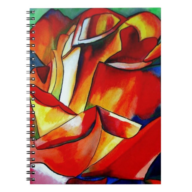 Carnet Red France Libre rose aquarelle art (Devant)