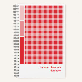 Carnet Red Gingham Plaid Vertical Palette Notebook