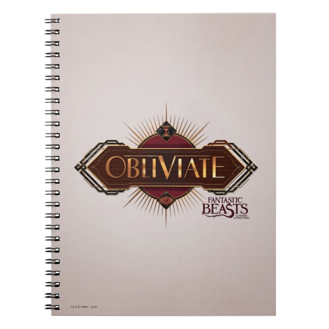 Carnet Red & Gold Art Deco Obliviate Spell (Devant)