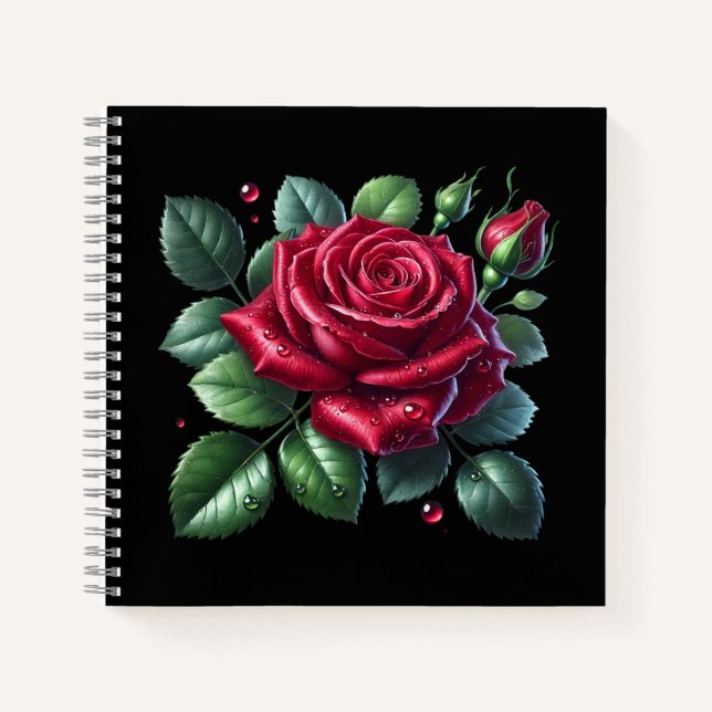 Carnet Red Gothic Rose (Devant)