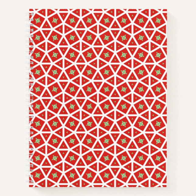 Carnet Red Holiday Geometric Star Design (Devant)