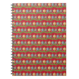 Carnet RED Merry Christmas ball ornaments pattern