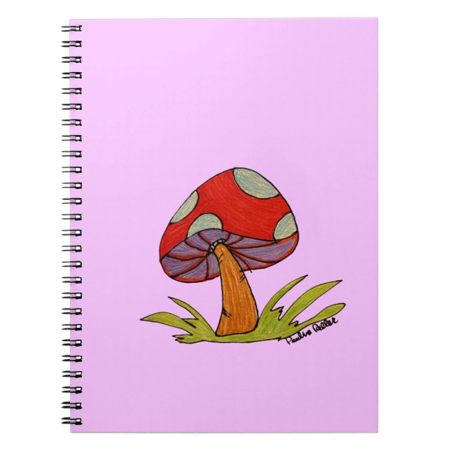 Carnet Red Mushroom with purple background (Devant)