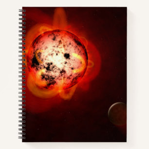 Carnet Red Nwarf Star Orbité Par Une Hypothétique Exoplan