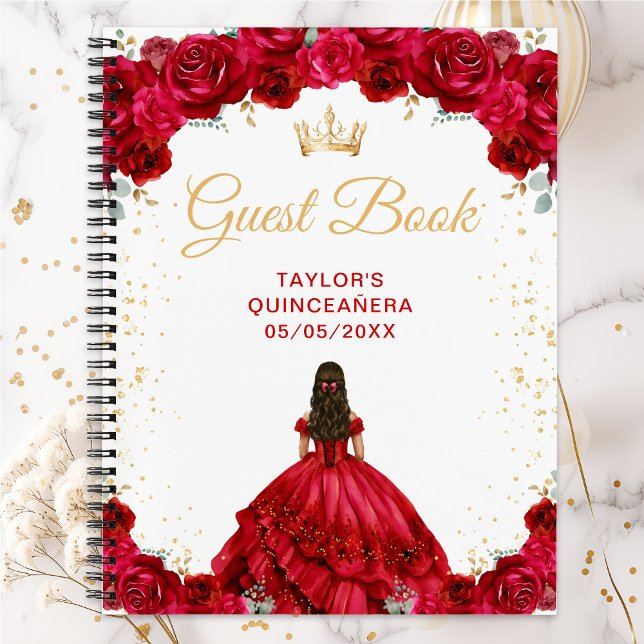 Carnet Red Princess Quinceañera Guest Book (Créateur téléchargé)