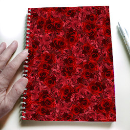 Carnet Red roses motif moderne girly collège dirigé