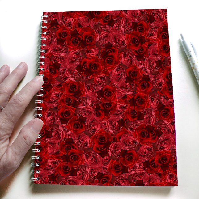 Carnet Red roses motif moderne girly collège dirigé (Créateur téléchargé)