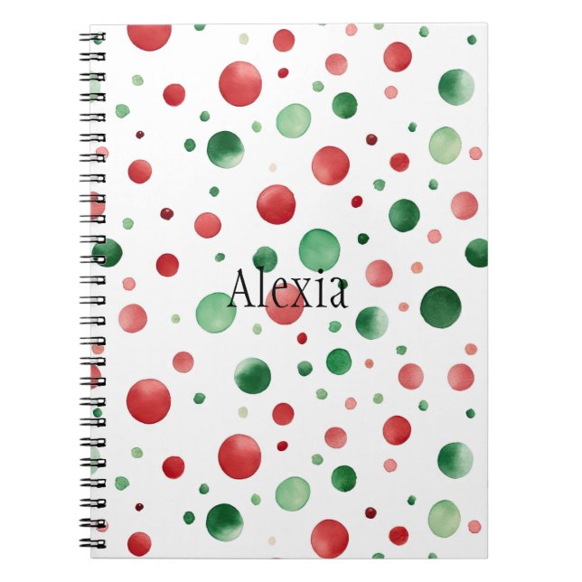 Carnet Red White Green Dots Christmas (Devant)