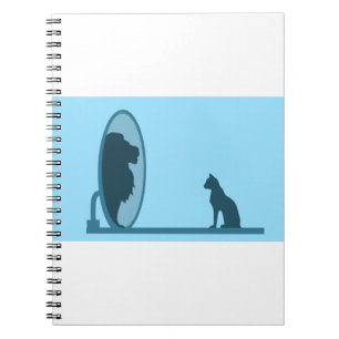Carnet Réflexion du lion miroir de chat confiance Motivat