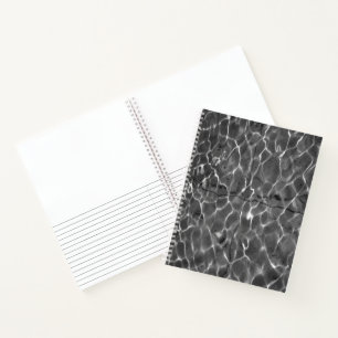 Carnet Réflexions Abstraites sur l'eau : noir et blanc