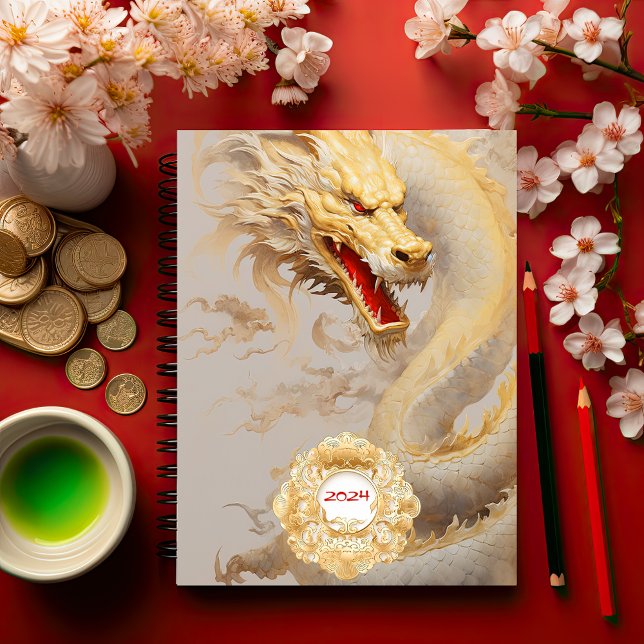 Carnet Regal Dragon Lore : Dragon d'or personnalisé (Mystical Golden Chinese Dragon, Chinese New Year Gifts)