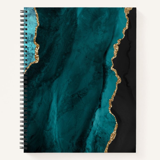 Carnet REGARDE turquoise D'OR NOIR (Devant)