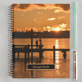 Carnet Regarder le coucher du soleil sur le lac