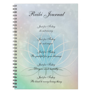 Carnet Reiki Principes scintillant Lotus design