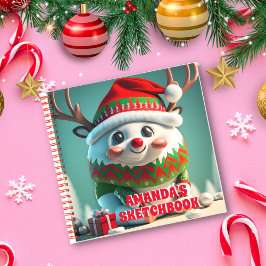 Carnet Reinder Noël Personnalisé Kids Sketchbook