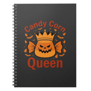 Carnet Reine Candy Corn Couronne Halloween Chauves-souris