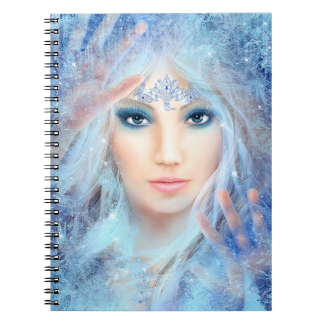 Carnet Reine des neiges. Une belle femme d'hiver. (Devant)