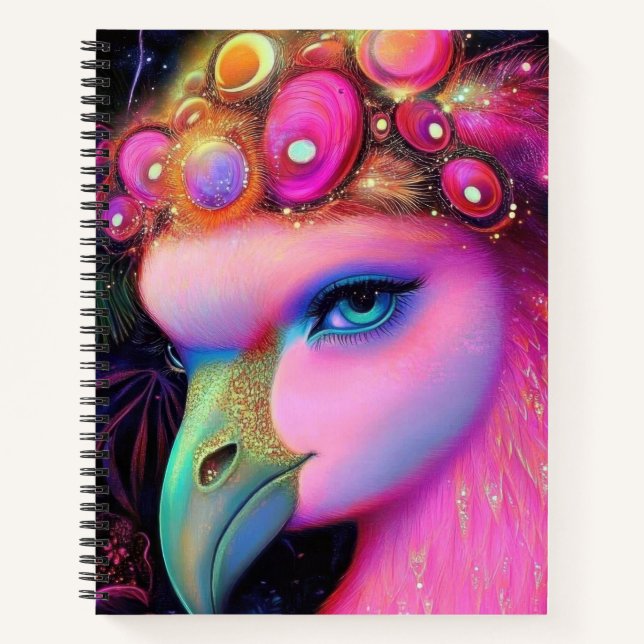 Carnet Reine du Flamant rose cosmique (Devant)