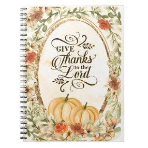 Carnet Remerciez le Seigneur Fleurs d'Automne & Citrouill