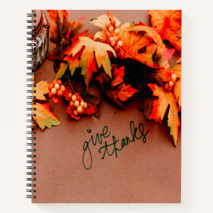 Carnet Remerciez-nous avec les feuilles de automne Thanks