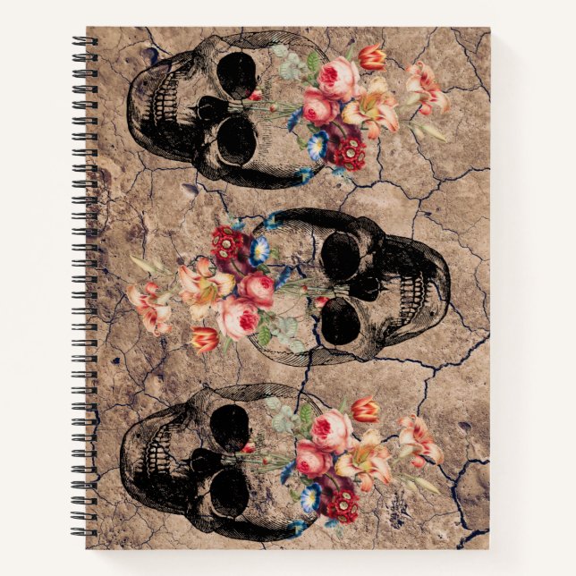 Carnet Renaissance - Les crânes fleurissent de la poussiè (Devant)