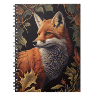 Carnet Renard avec feuilles d'automne | Elégant Art Flora