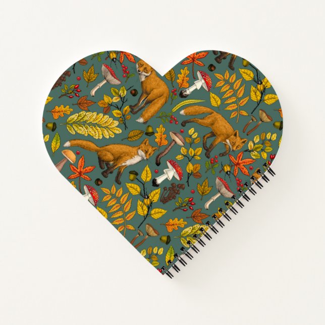 Carnet Renard d'automne sur pin vert (Dos)