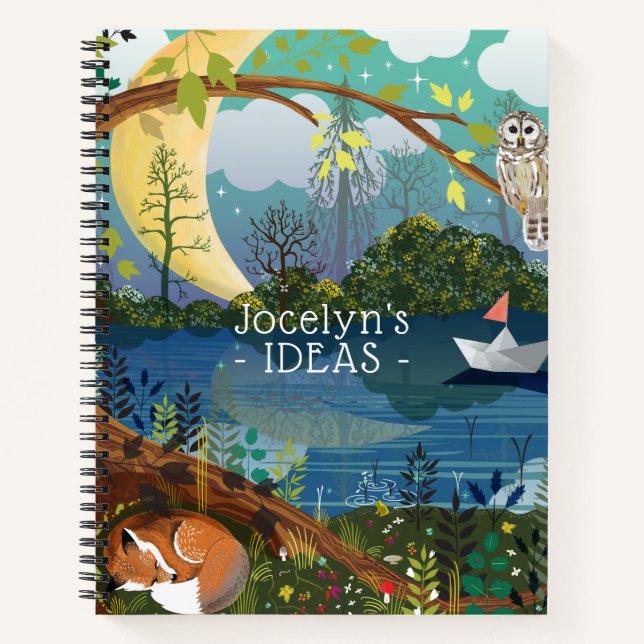 Carnet Renard de la rivière forestière illustré pour les  (Devant)