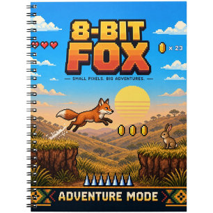 Carnet Renard, Pixel Art Rétro 8 Bits